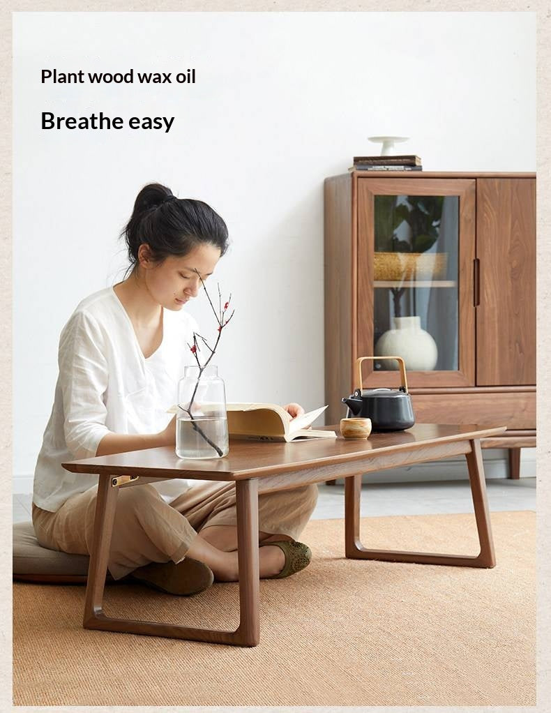 Black Walnut, Ash Solid Wood Low Small Coffee Table