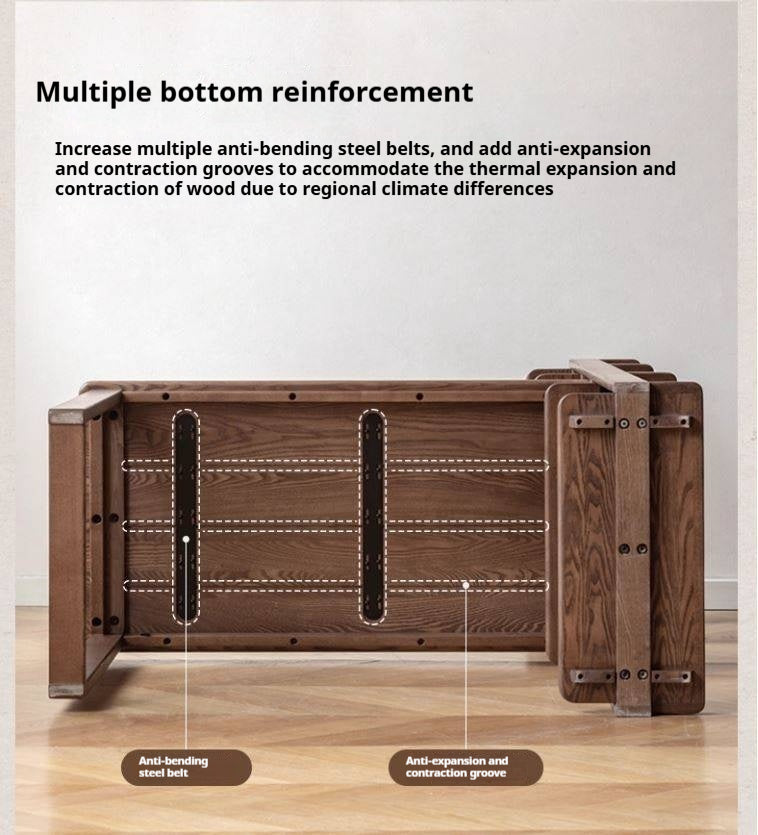 Black Walnut, Ash Solid Wood Desk Bookshelf Integrated