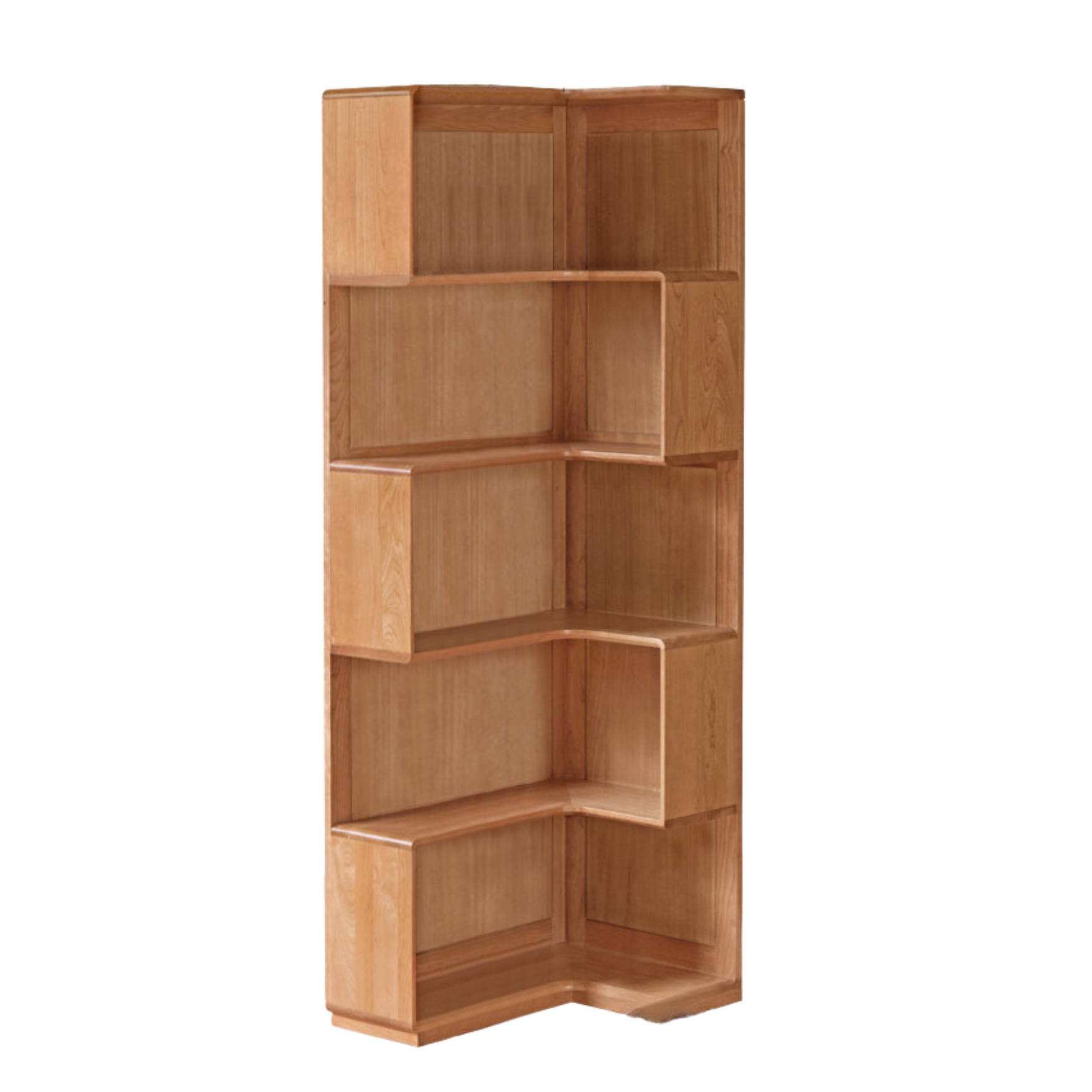 Cherry Solid Wood Corner Bookcase Floor Storage Cabinet