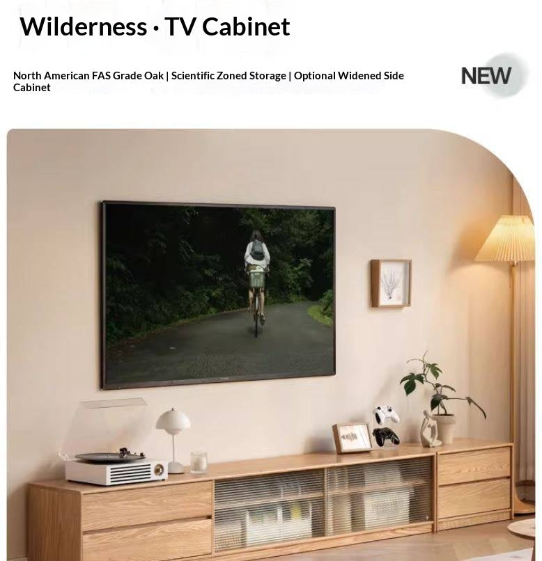 Solid RubberWood, Oak Solid Wood TV Cabinet Floor Combination,