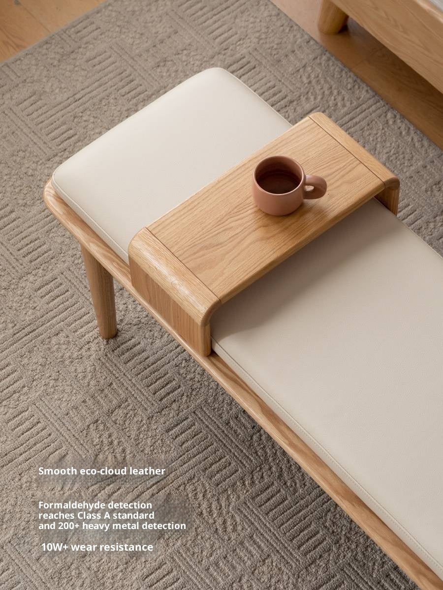 Oak Solid Wood Modern Long Soft Bench