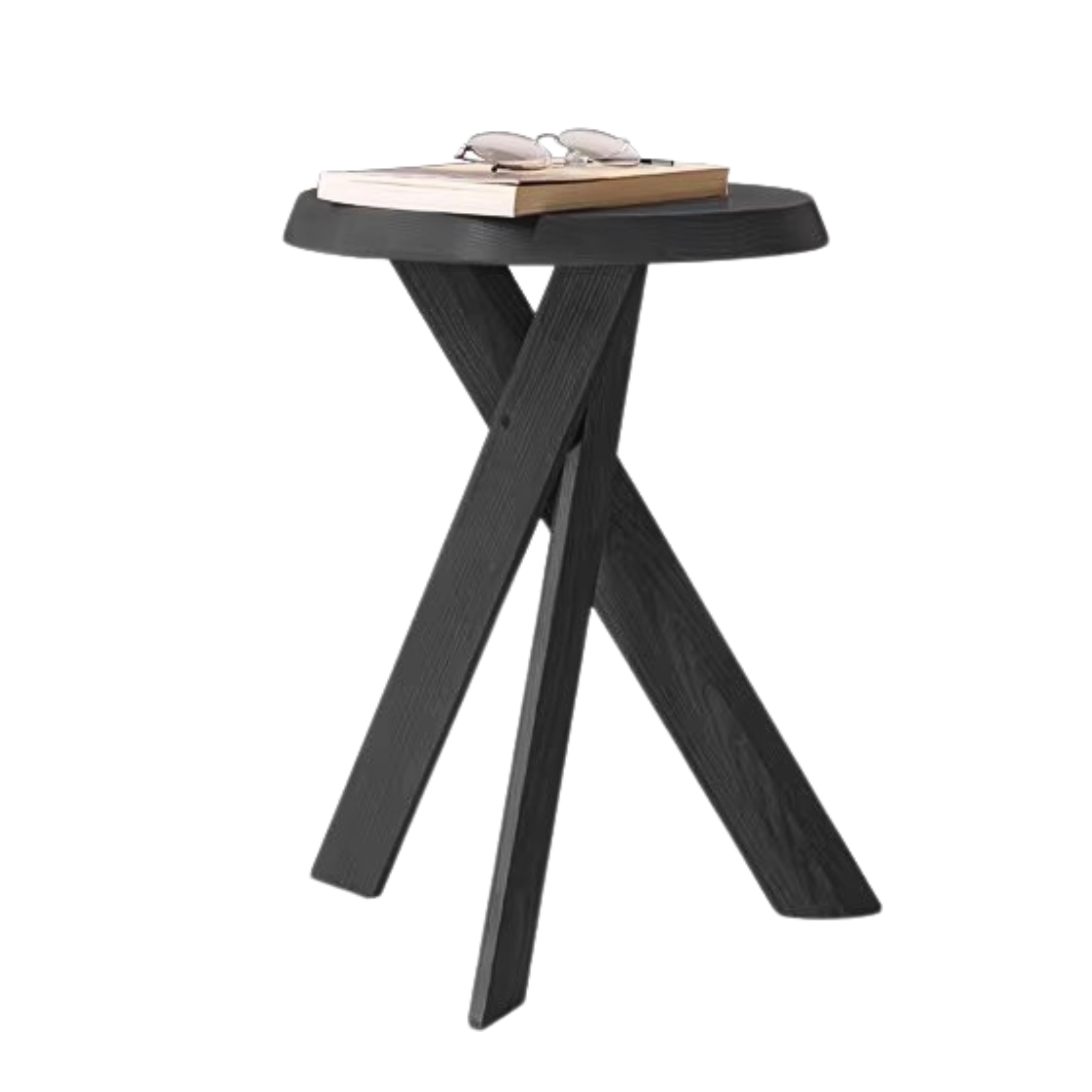 Ash Solid Wood White Wax Wood Side Table