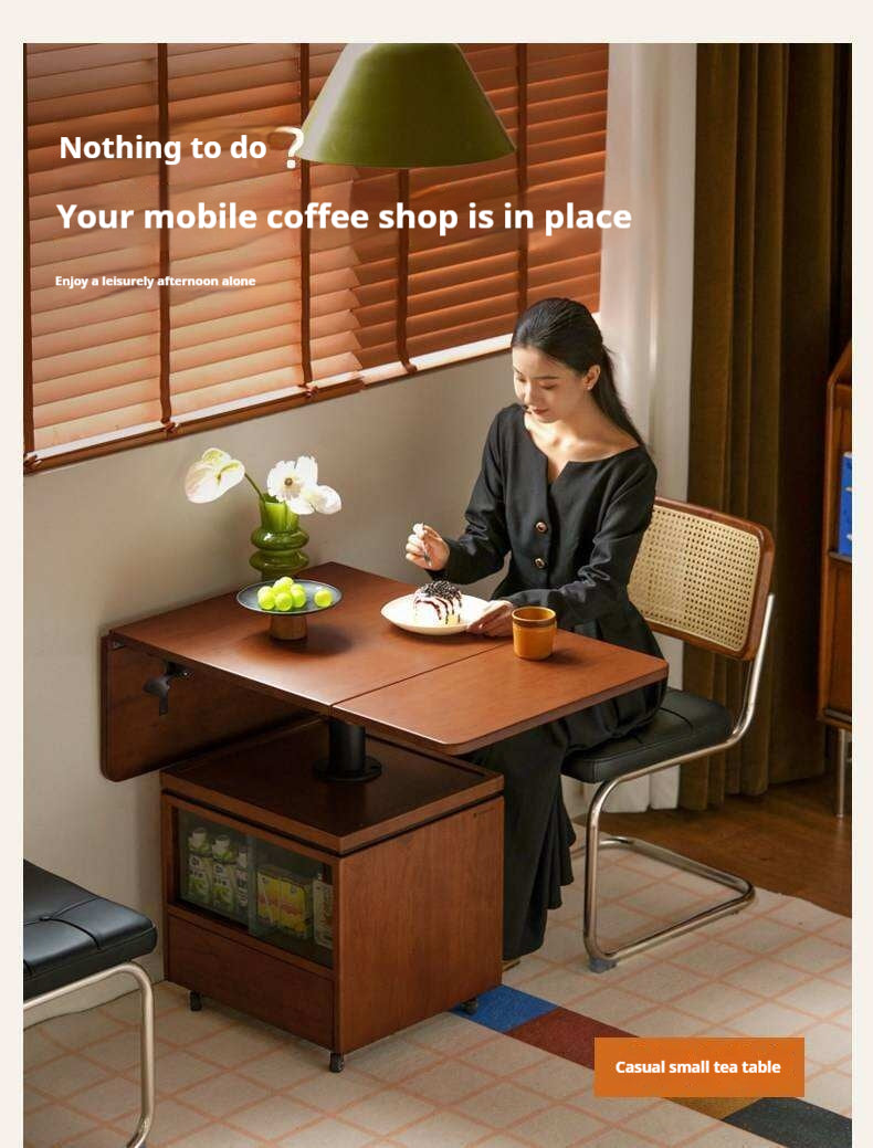 Tulipwood Solid Wood Lifting Coffee Table with Folding Square Top