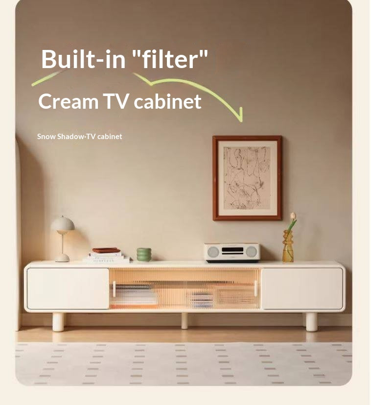 Solid RubberWood Storage White TV Cabinet.