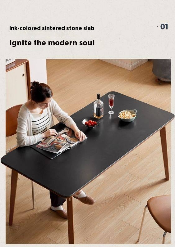 Tulipwood Solid Wood Rock Plate Dining Table