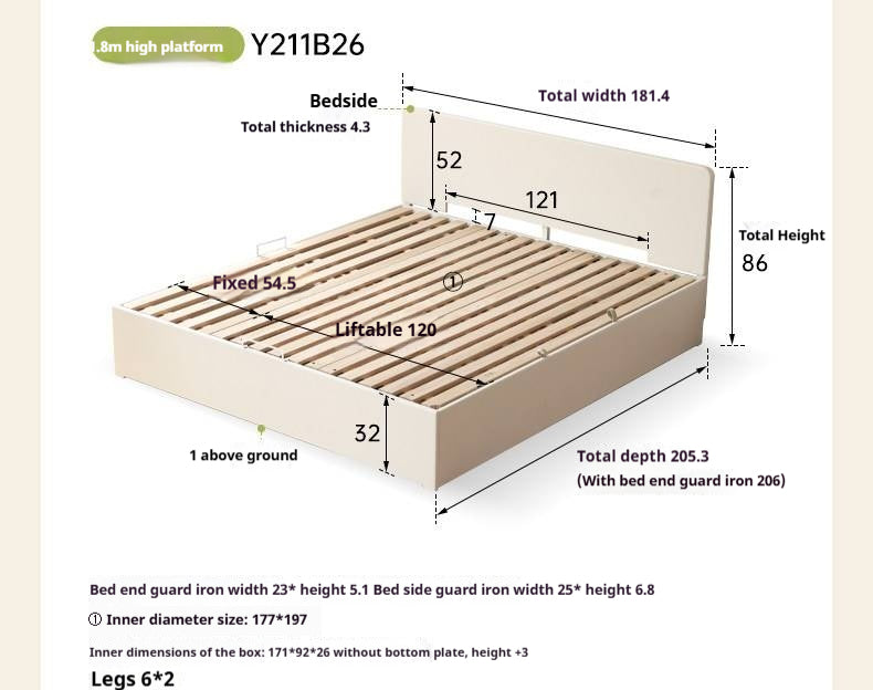 Rubberwood Solid Wood Bed — Modern Minimalist White Box Design