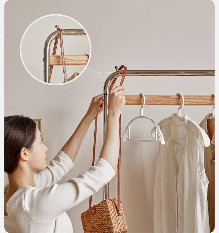 Rubberwood, Oak Solid Wood Rattan Woven Hanger
