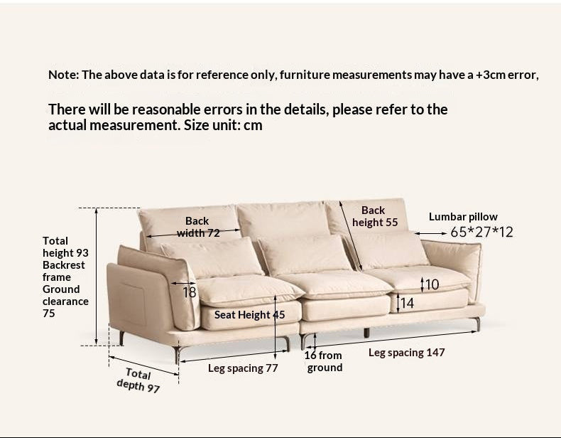 High-Back Modern Fabric Sofa with Scratch-Resistant Upholstery