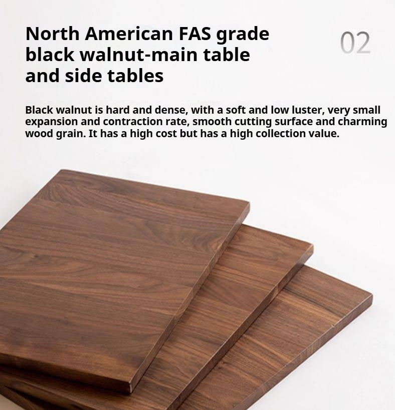 Black Walnut Solid Wood Italian Light Luxury Tea Table