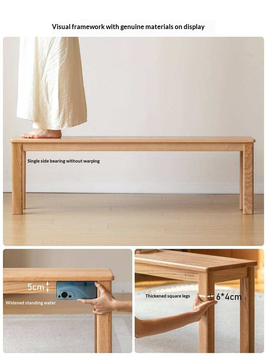 Ash, Oak, Beech, Solid Rubberwood Wide Seat Bench