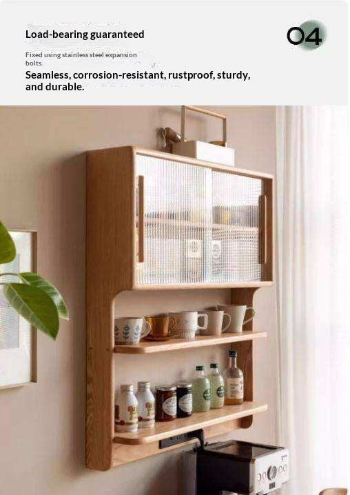Oak, Beech, Cherry Wood Solid Wood Wall-Mounted Suspended Cabinet
