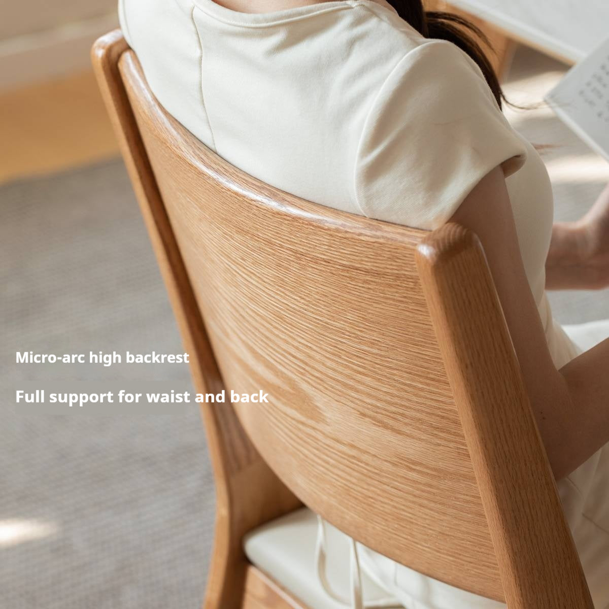 4 pcs -Oak Solid Wood Dining Chair Modern Style