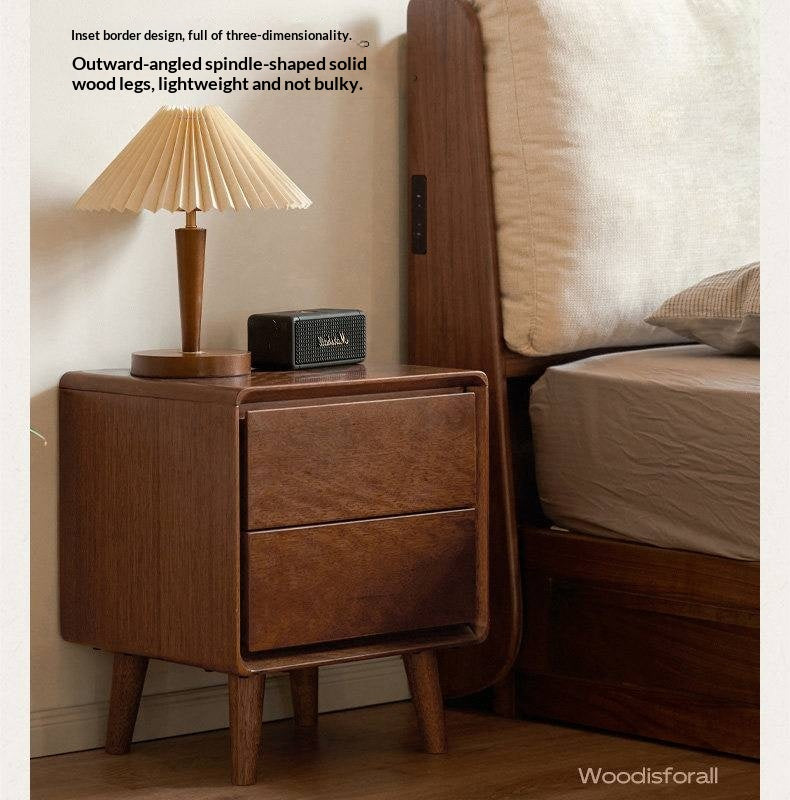 Solid Longan Hardwood Minimalist Style Nightstand