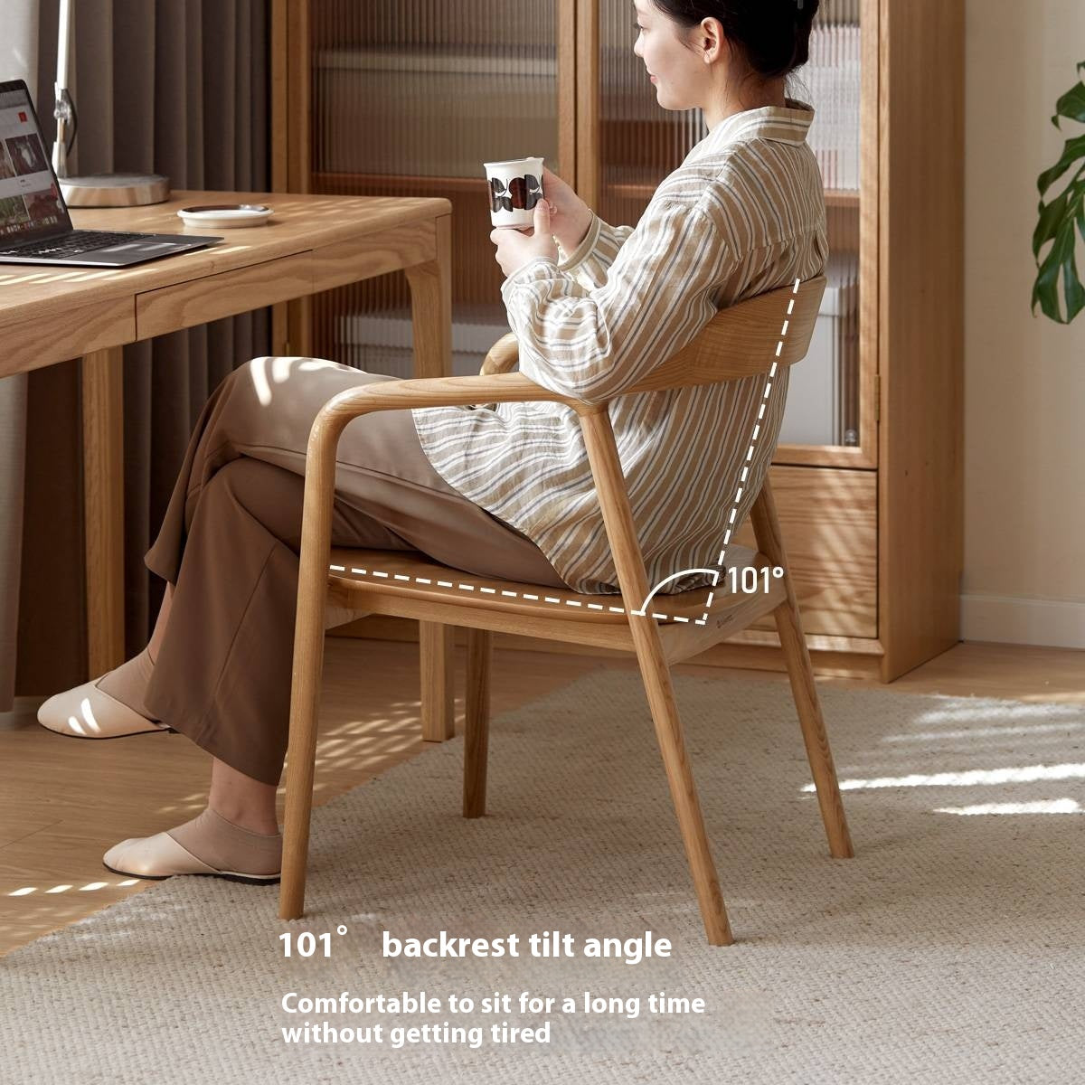 Ash Solid Wood Leisure Armchair