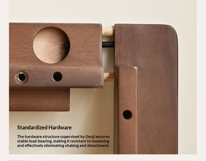 Beech Solid Wood Platform Bed, Headboard-Free Bed