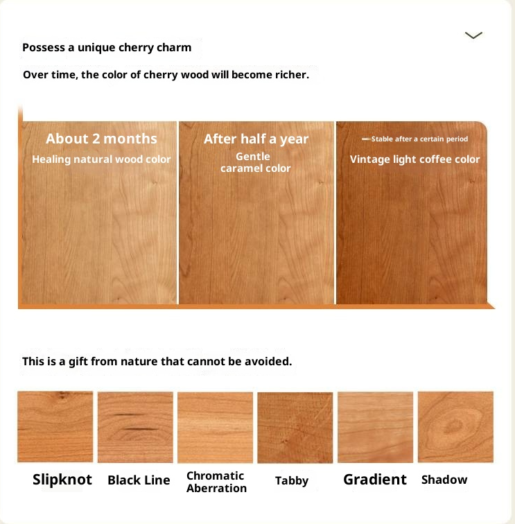 Cherry Solid Wood Retro with Socket Night Light Bed