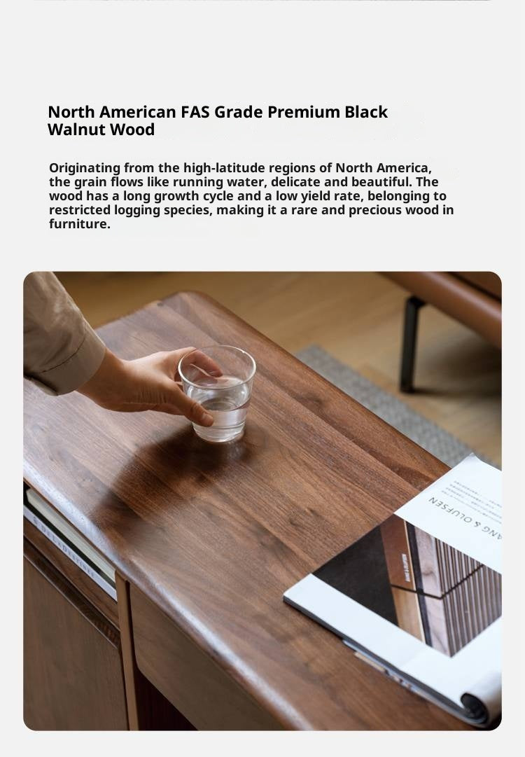 Black Walnut Solid Wood Nordic Style Movable Side Table