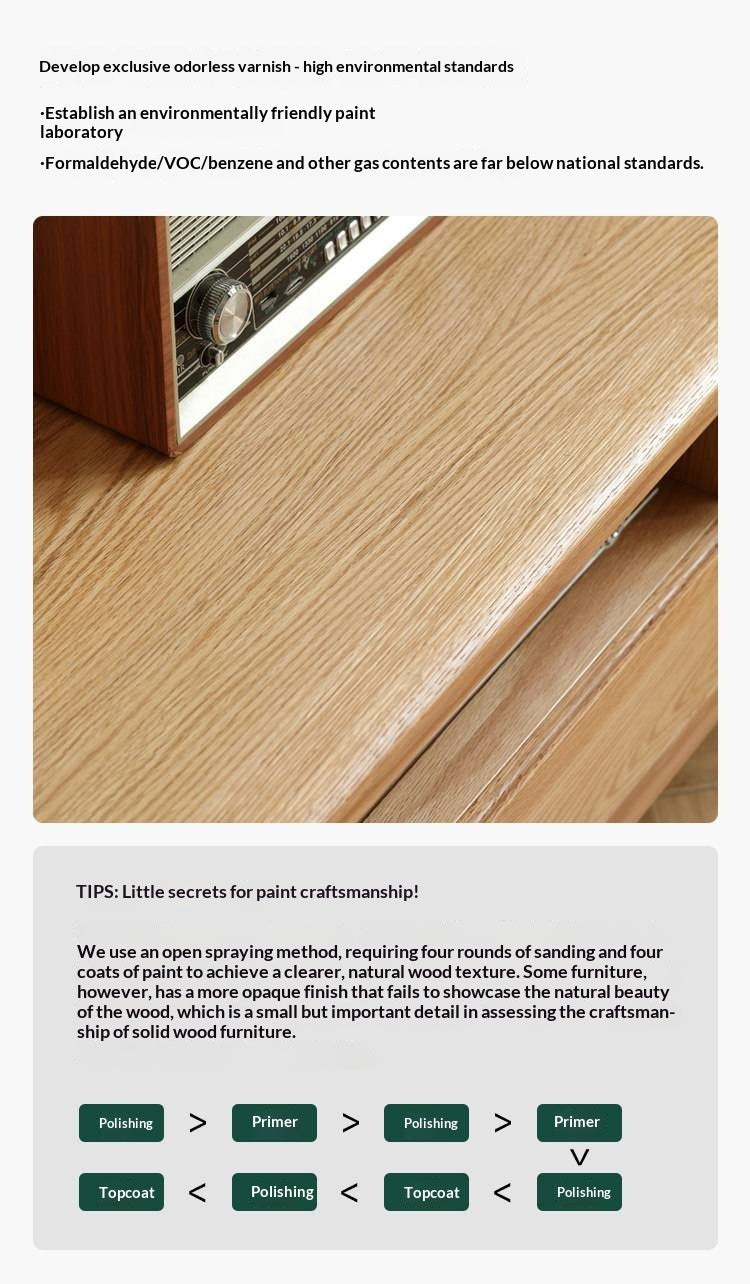 Oak, Solid Rubberwood Modern TV Stand