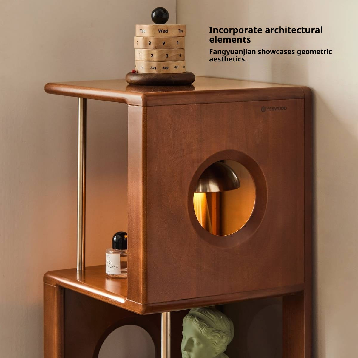 Poplar Solid Wood Vintage Style Mobile Bookshelf