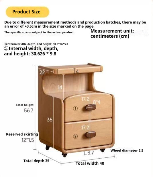 Beech Solid Wood Children's Nightstand Modern Minimalist