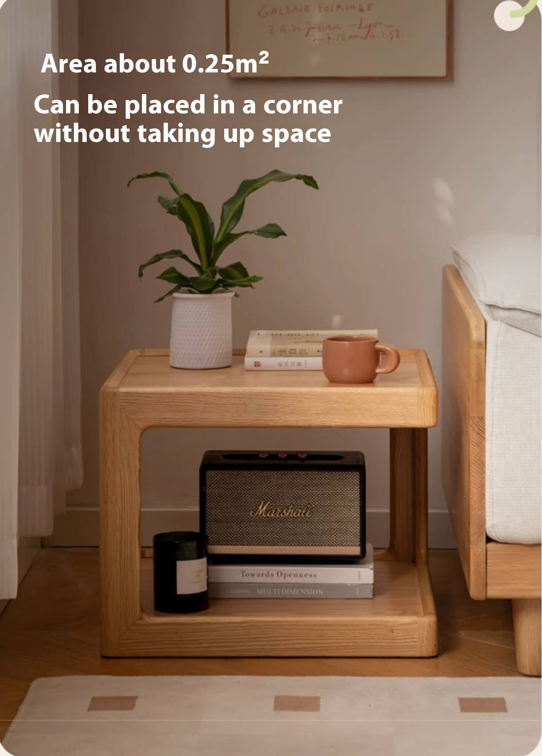 Oak Solid Wood Square Coffee Table Module Combination