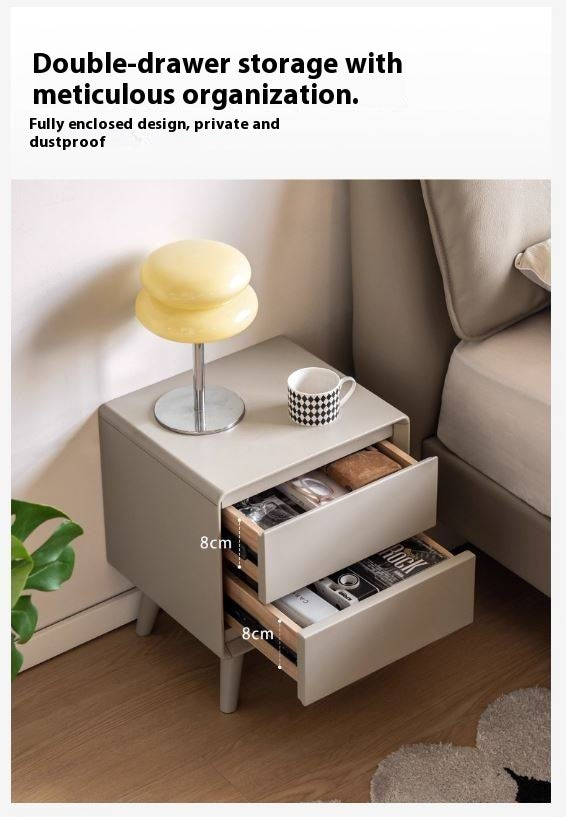 Poplar Solid Wood Modern Nightstand.