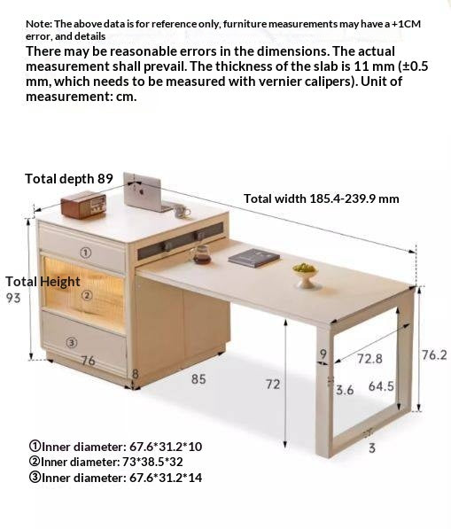 Solid Rubberwood Cream-Style Extendable White Slab Island