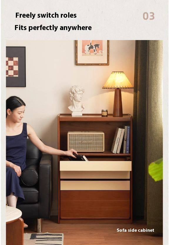 Poplar Solid Wood Antique Style Side Cabinet.