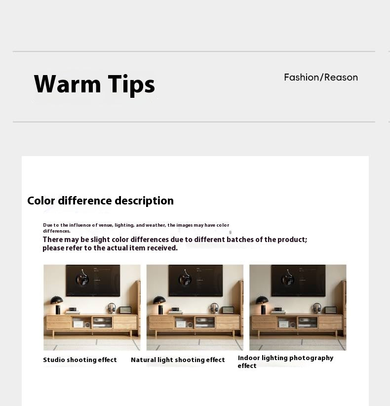 Ash Solid Wood Modern Log Style TV Cabinet