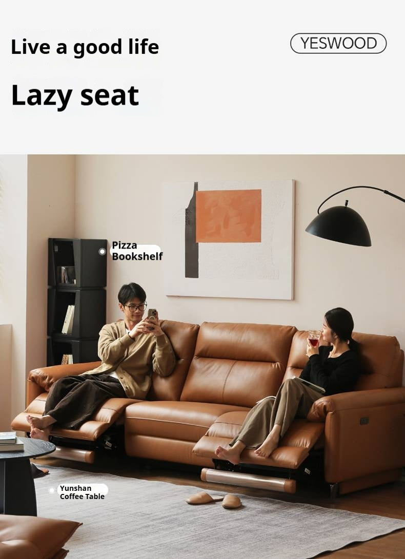 Leather Electric Zero Wall Sofa Italian Light Luxury.