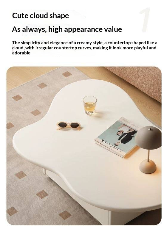 Solid RubberWood Cloud Cream Style Coffee Table