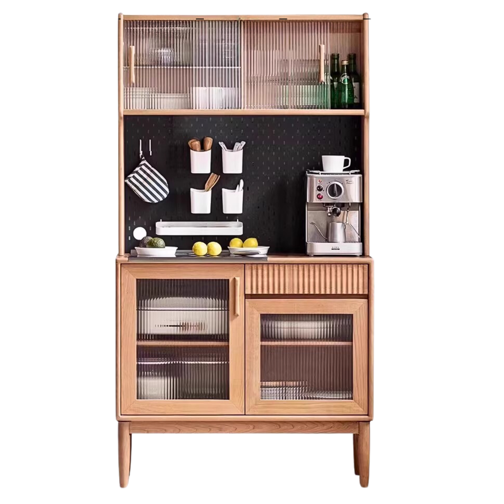 Cherry, Oak, Black Walnut Solid Wood Retro Dining Sideboard