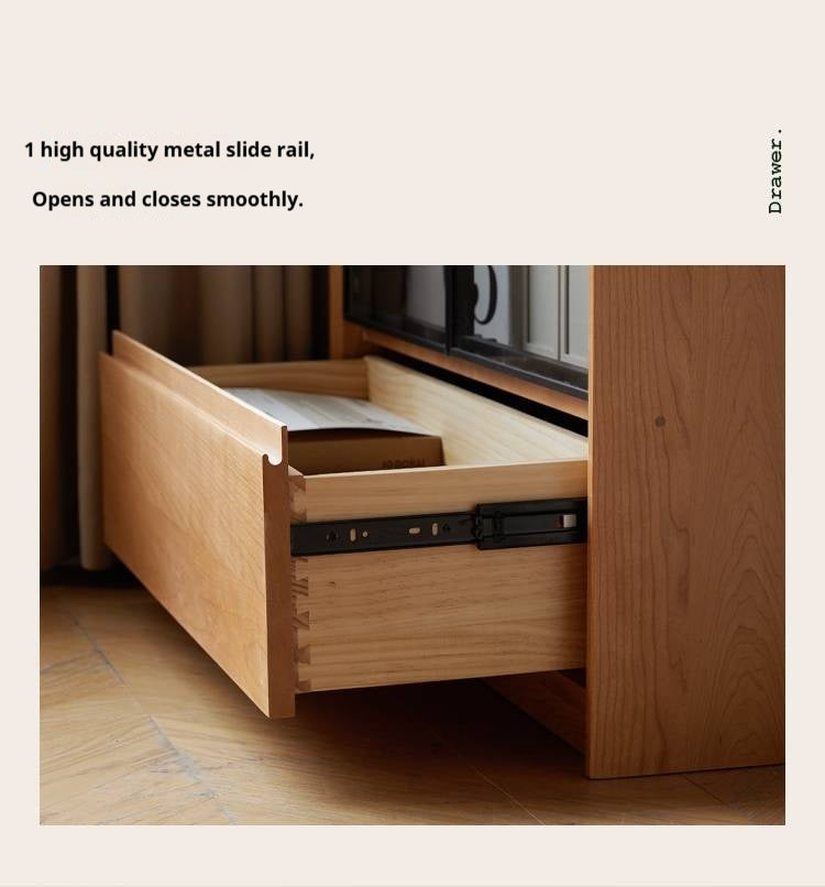 Cherry Solid Wood Bookcase Cabinet Display