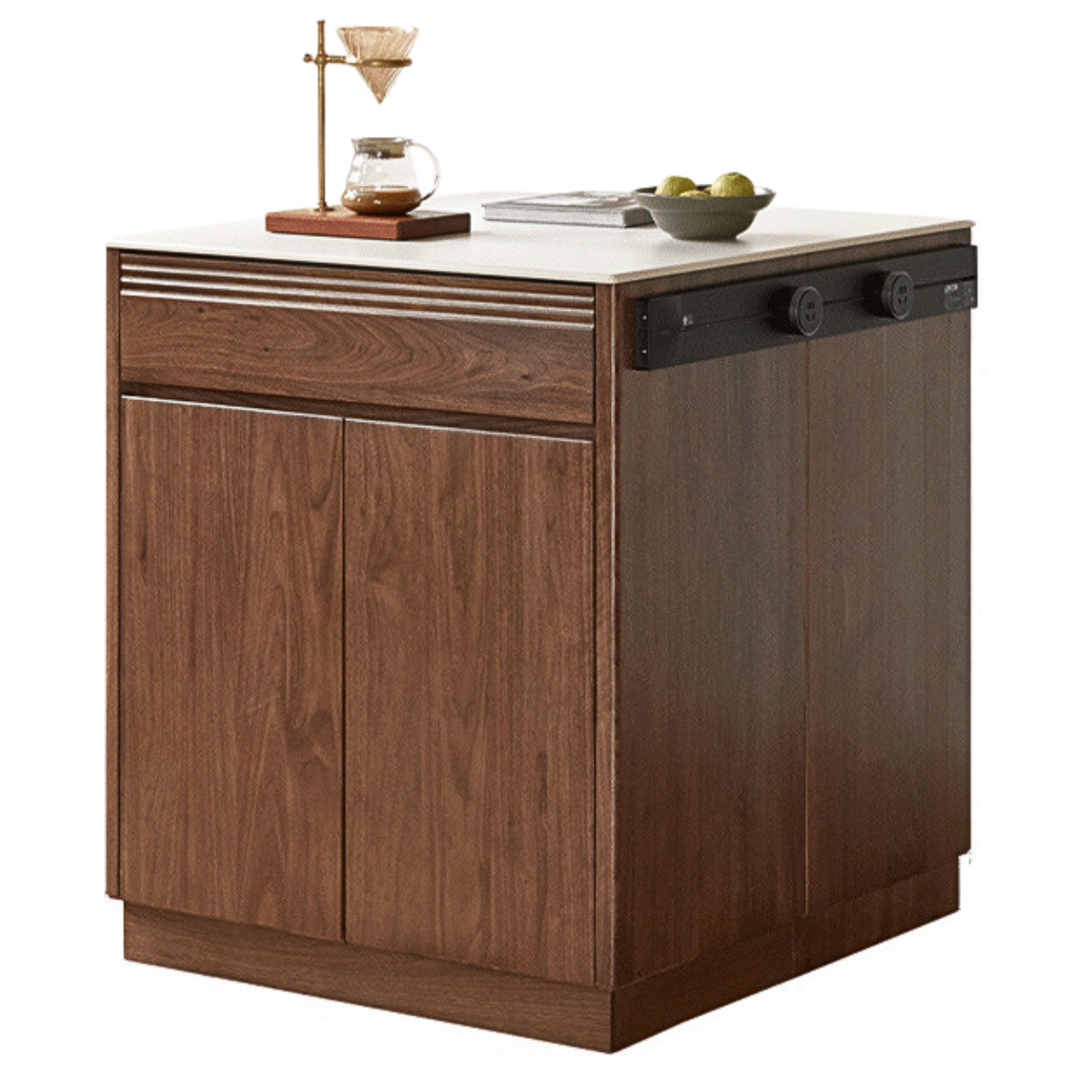 Black Walnut, Oak Solid Wood Island Light Luxury Sideboard