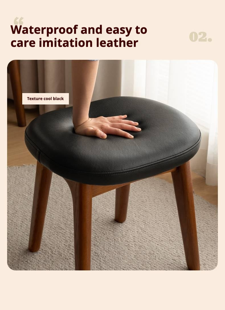 Oak, Cherry Solid Wood Makeup Stool.