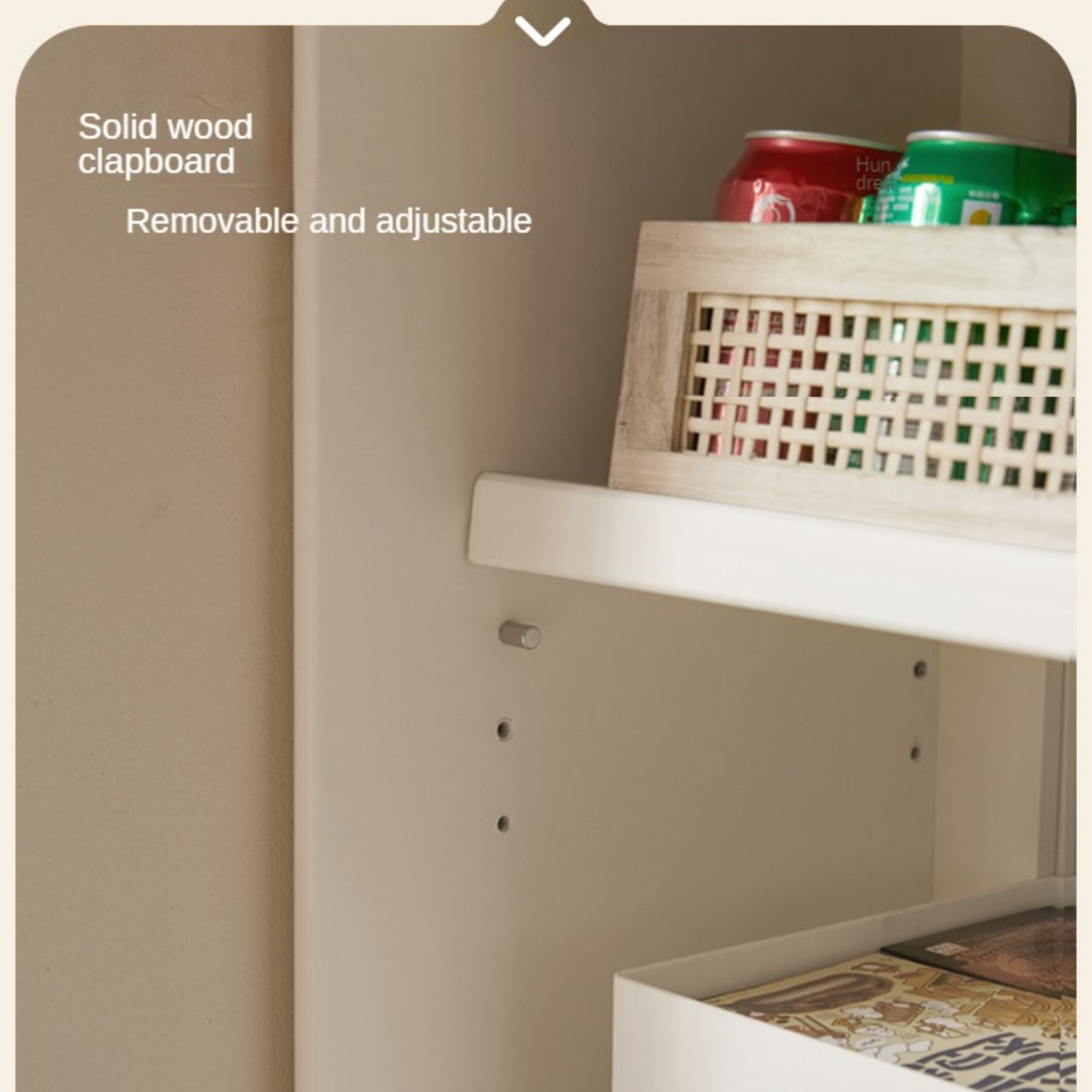 Solid RubberWood Rock Board Ultra-thin Wall Sideboard