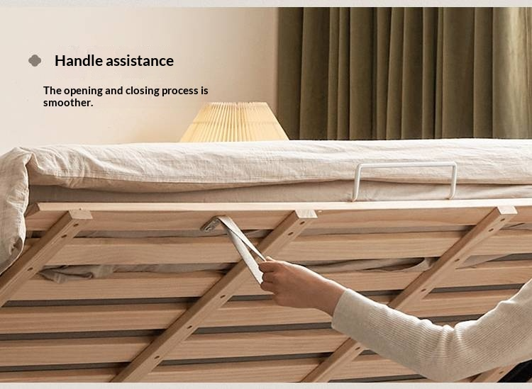 Oak Solid Wood High Box Bed in Modern Minimalist Design