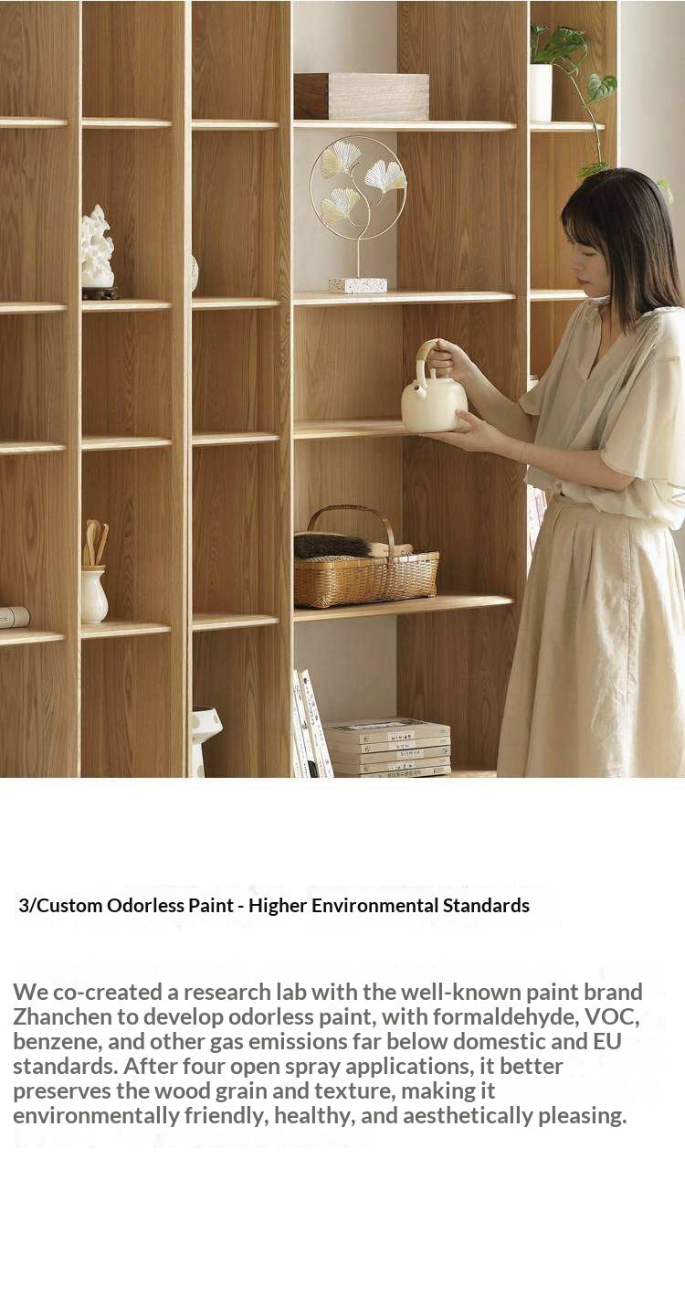 Ash Solid Wood Combination Bookcase Bookshelf<