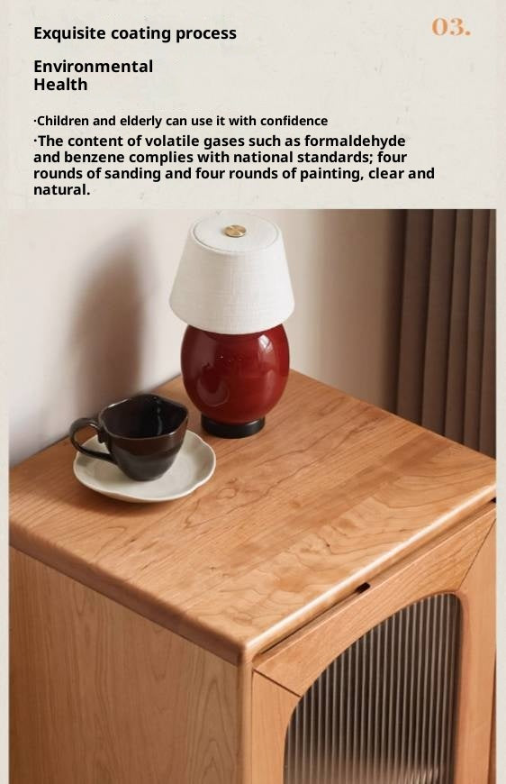 Cherry Solid Wood Vintage Style Side Cabinet