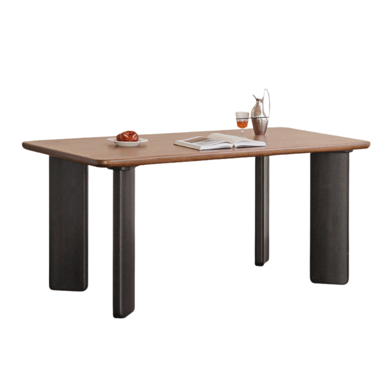 Black Walnut, Ash, Golden Pearwood Solid Wood Light Luxury Rectangular Dining Table