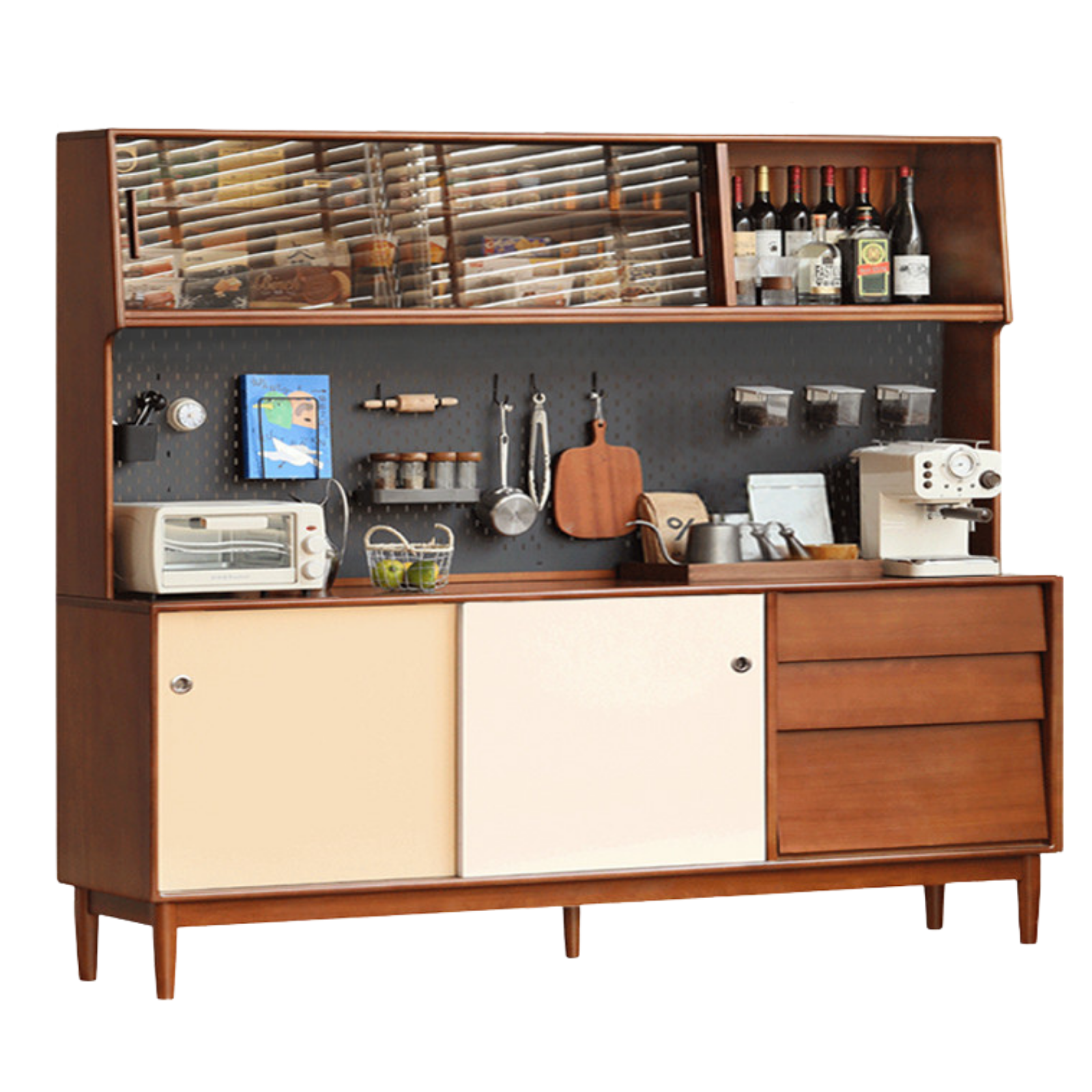 Poplar Solid Wood Vintage Style Retro Sideboard