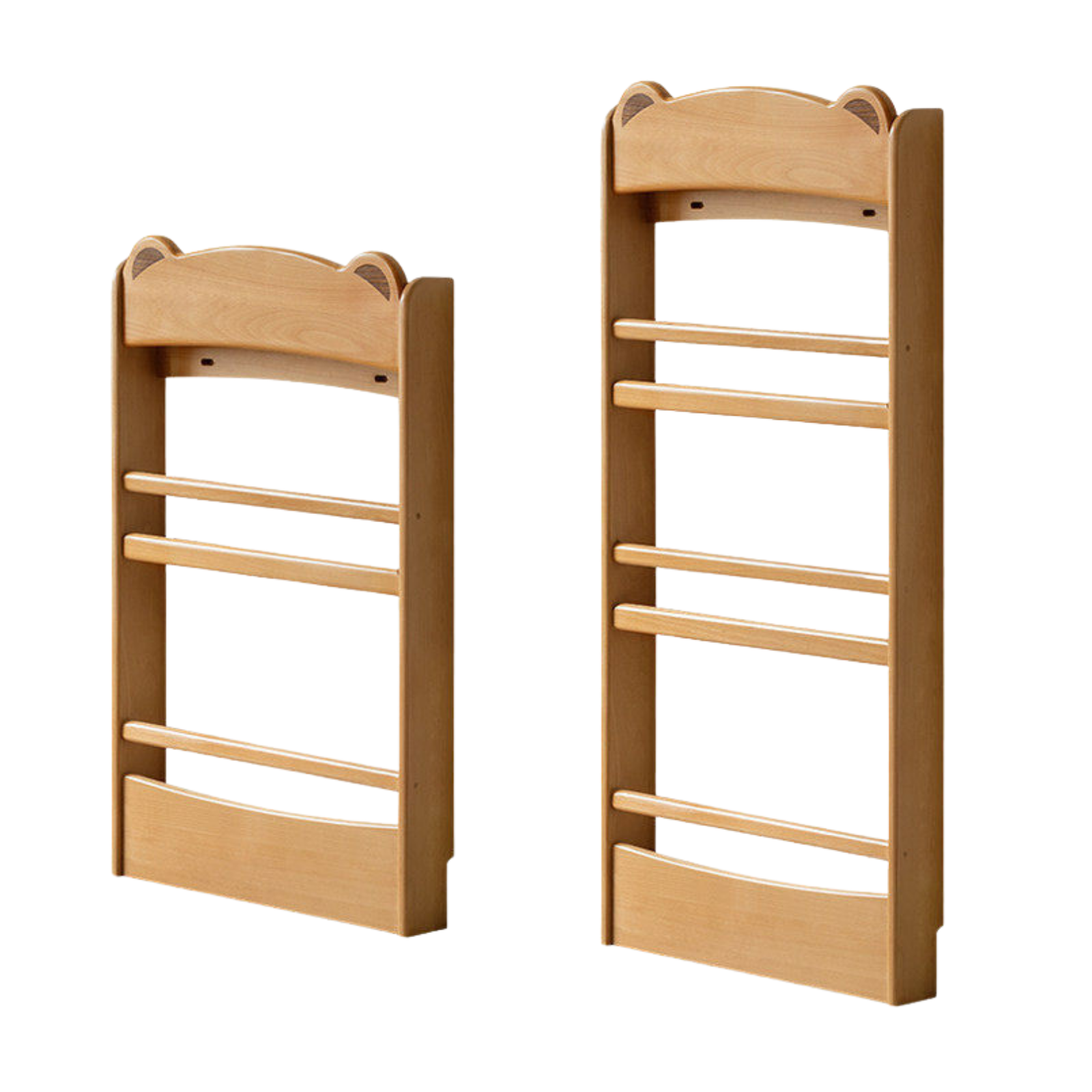 Beech Solid Wood Children's Multi-Layer Narrow Bookshelf