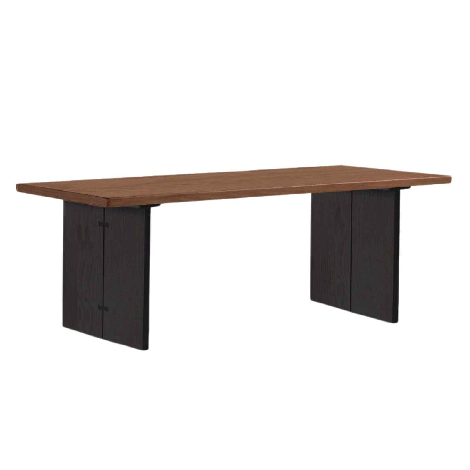 Ash, Black Walnut Solid Wood Wabi-Sabi Dining Table with Thick Live Edge Top