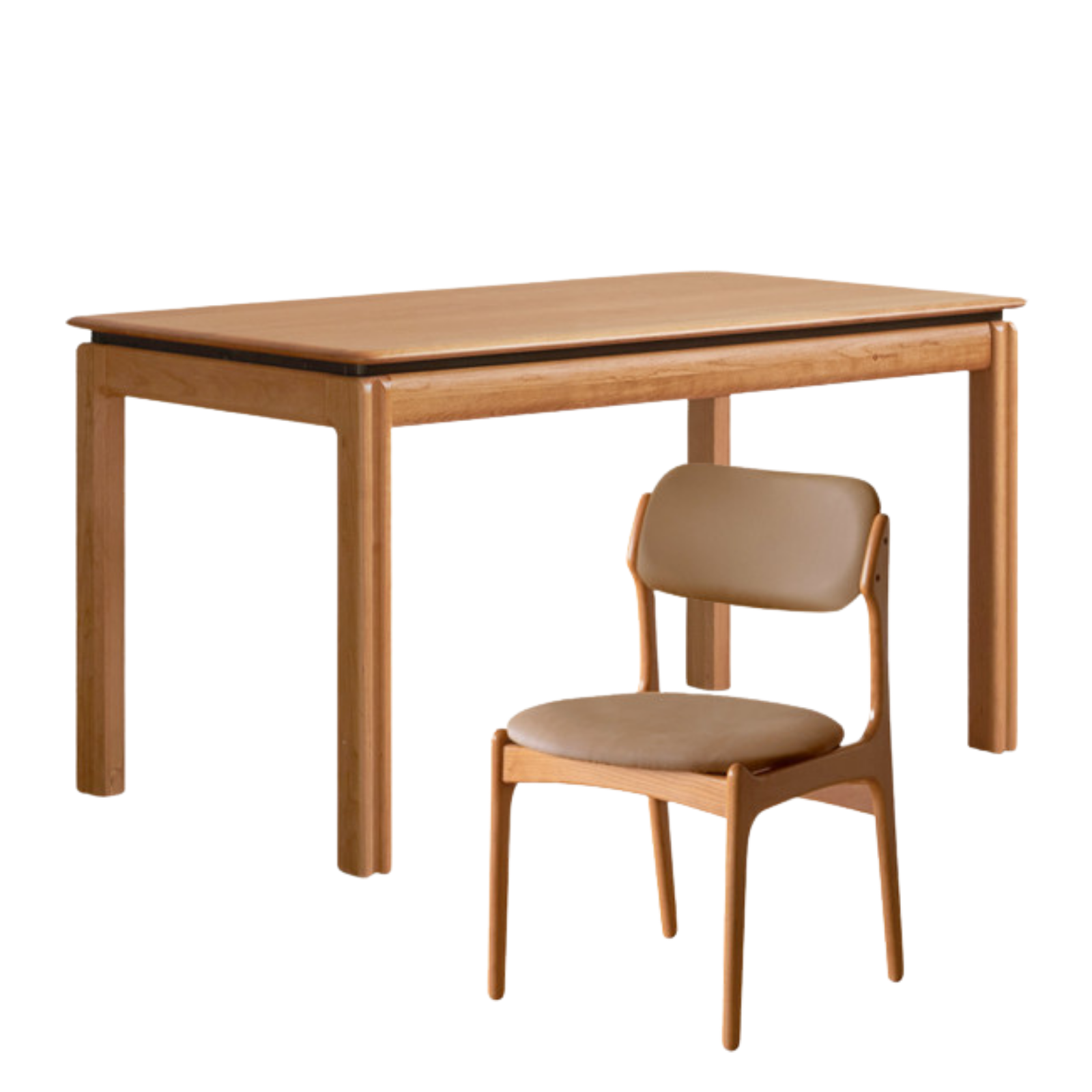 Cherry Solid Wood Vintage Style Dining Table