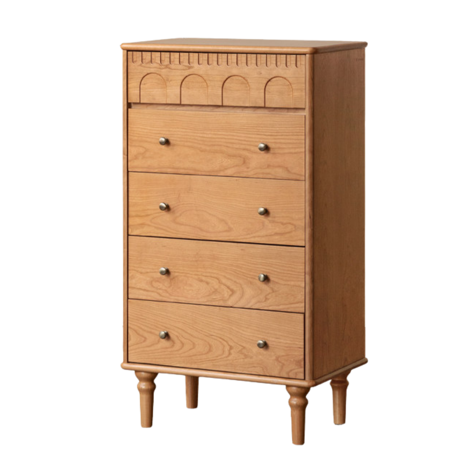 Cherry Solid Wood French Retro Bucket chest of drawers