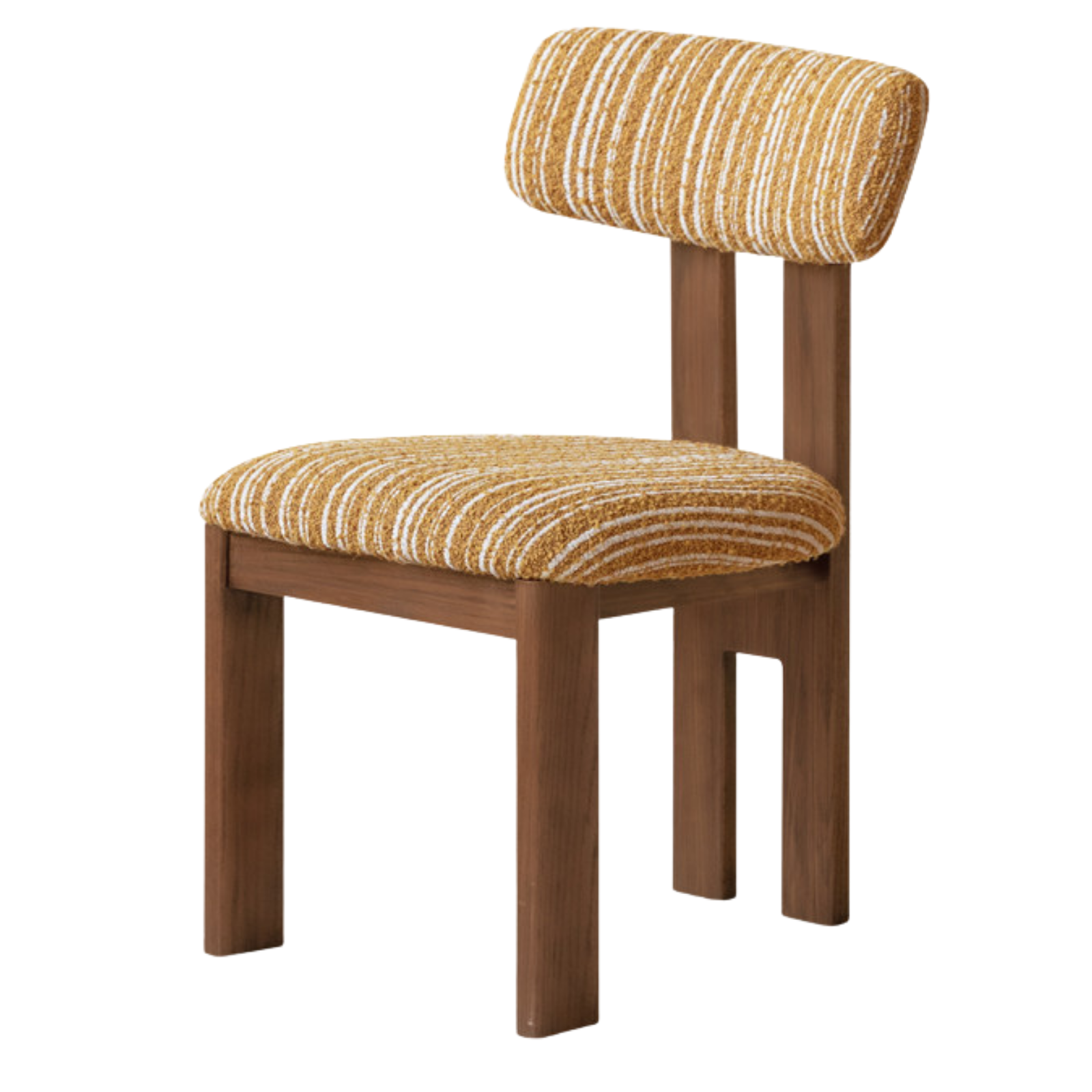 4 pcs -Oak, Black walnut solid wood Upholstered Dining Chair, Postmodern Retro