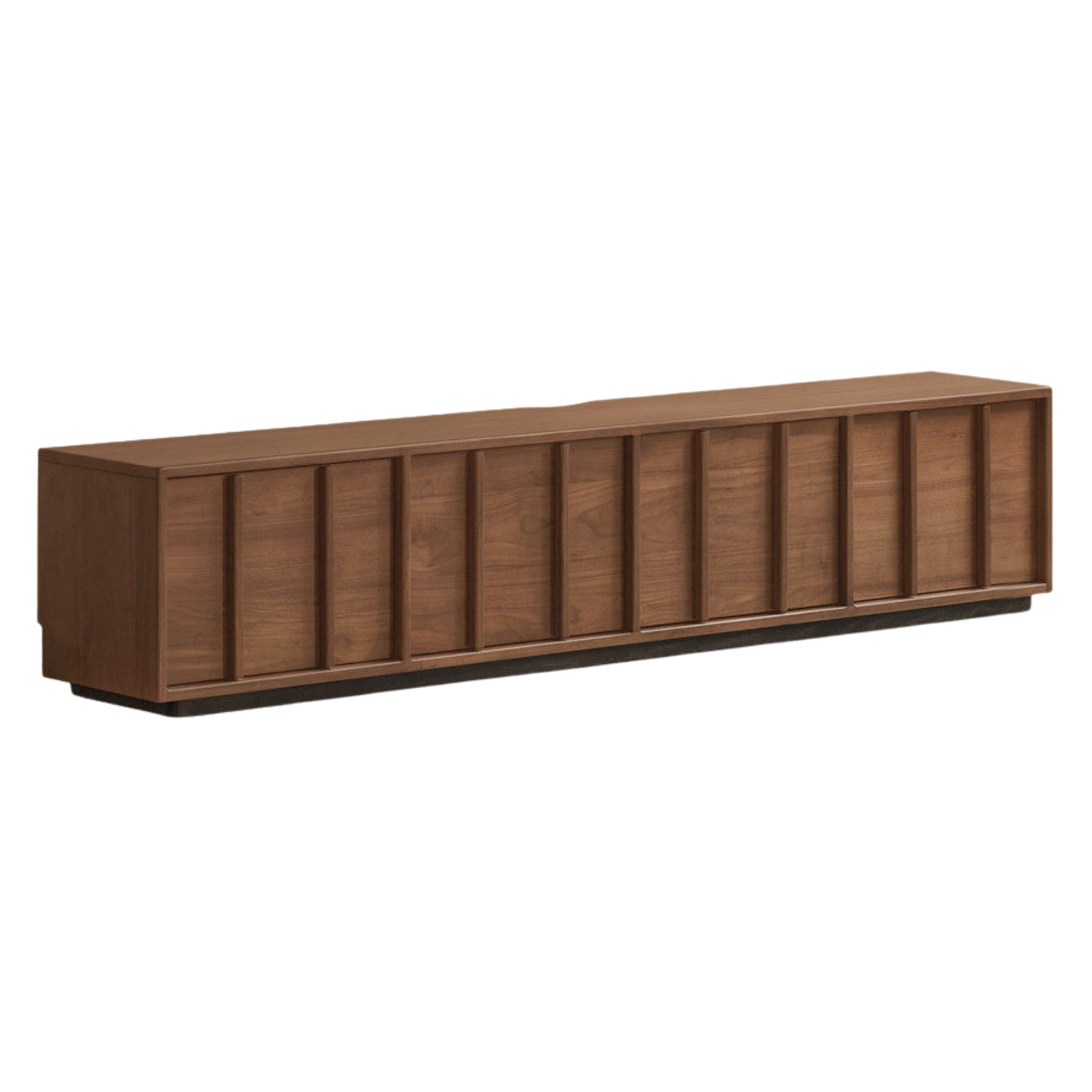 Black Walnut, Oak Solid Wood TV Cabinet with Low Platform Design and Storage