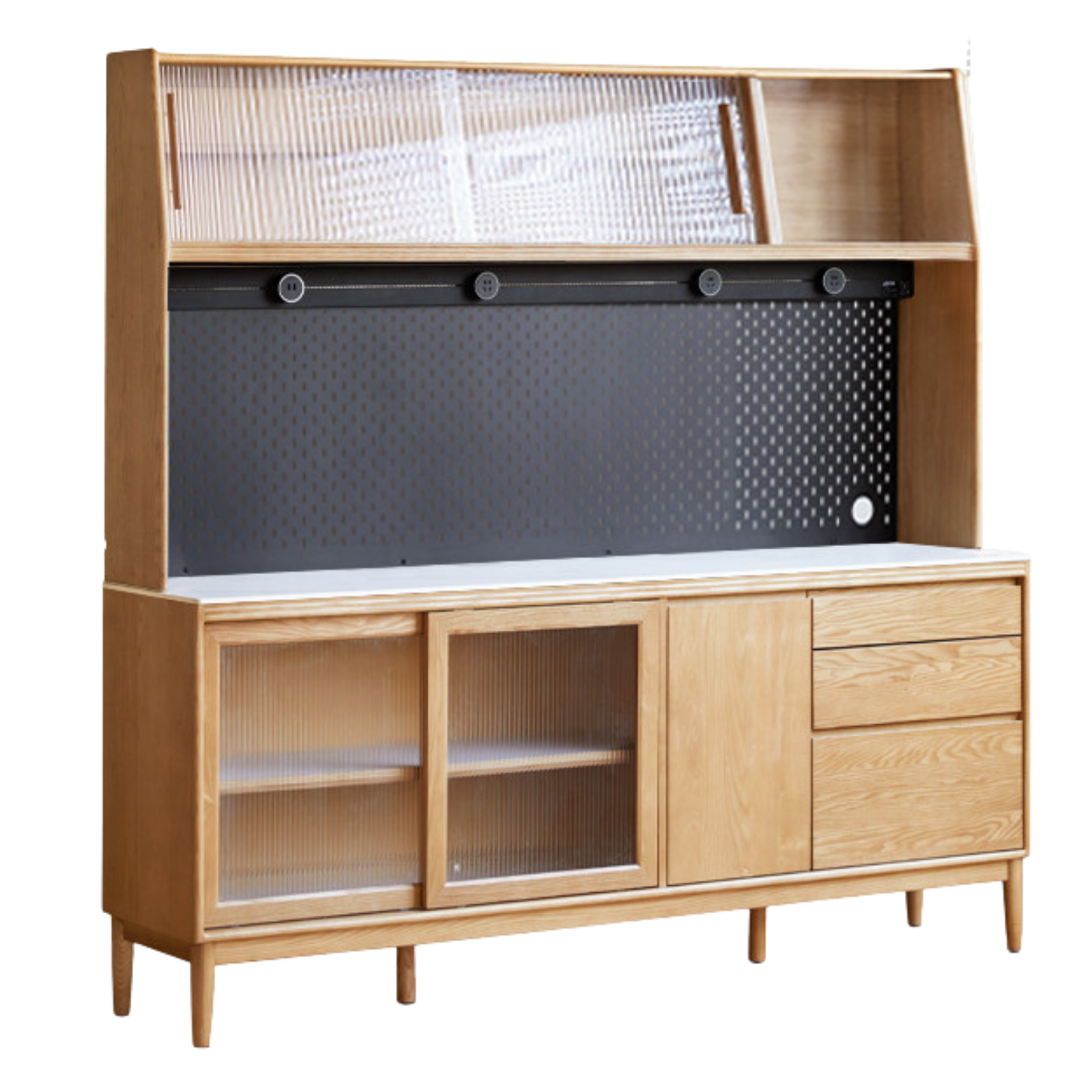 Oak, Ash, White Ash Solid Wood Large Capacity Storage Sideboard
