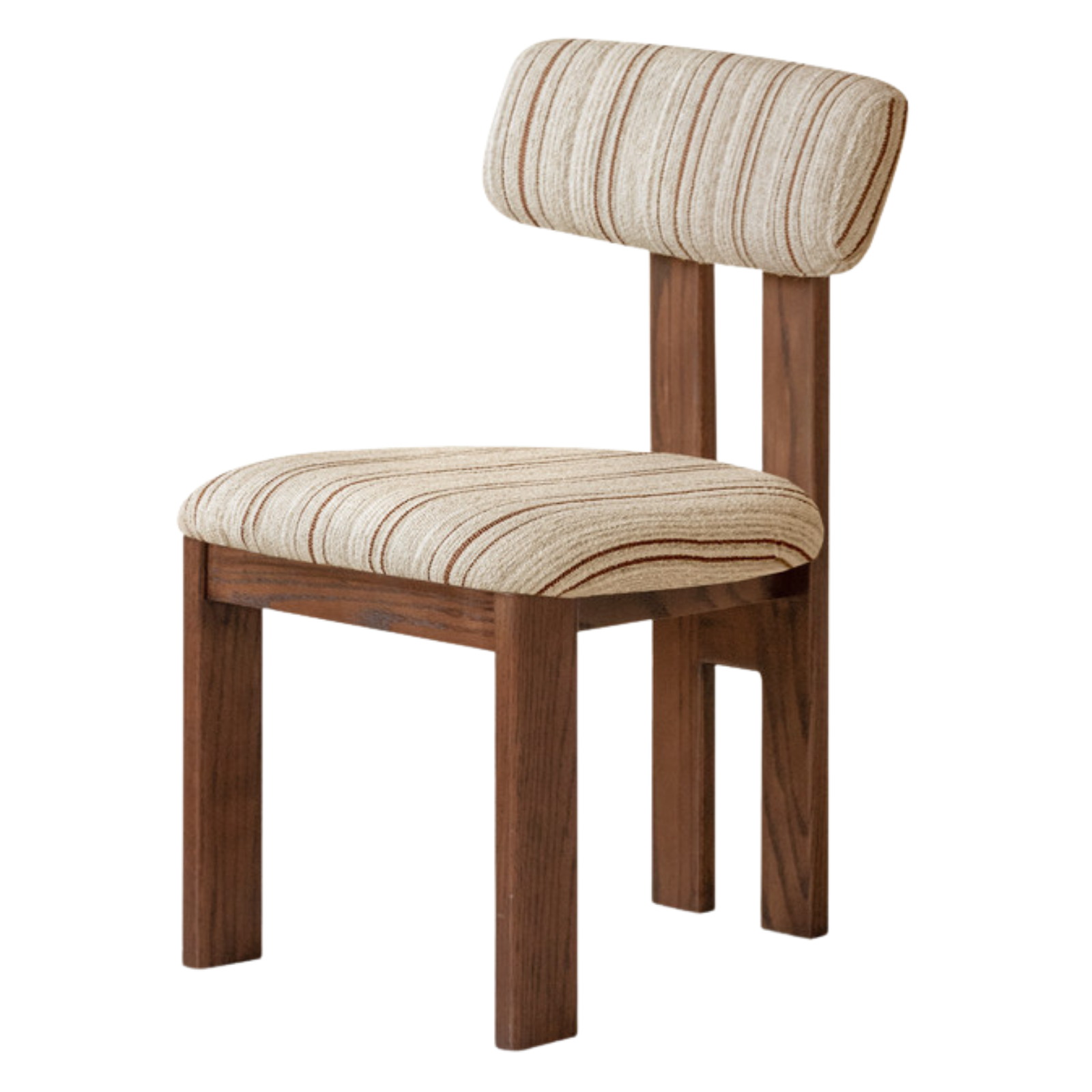 4 pcs -Oak, Black walnut solid wood Upholstered Dining Chair, Postmodern Retro