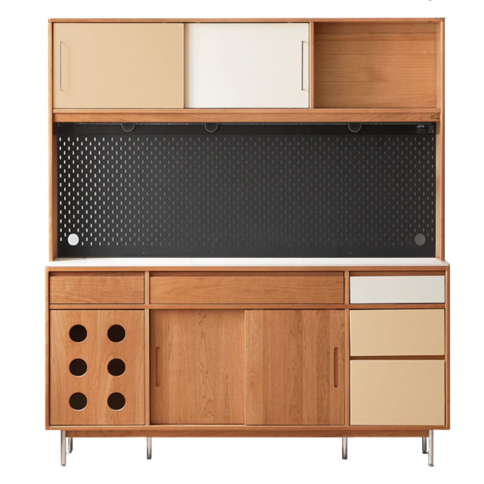 Cherry Solid Wood Medieval Style Retro Sideboard